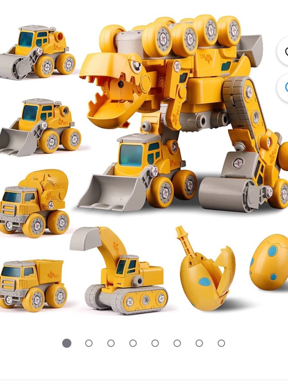 Amdohai Yellow 5 in 1 Take Apart Construction Dinosaur Transformer - Picture 12 of 12
